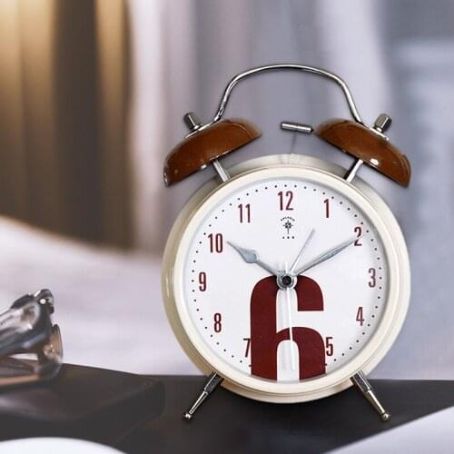 Stylish Minimalist Silent Round Alarm Clock Nordic Creative Modern Alarm Clock Personality Student Metal Home Decoration MM60NZ