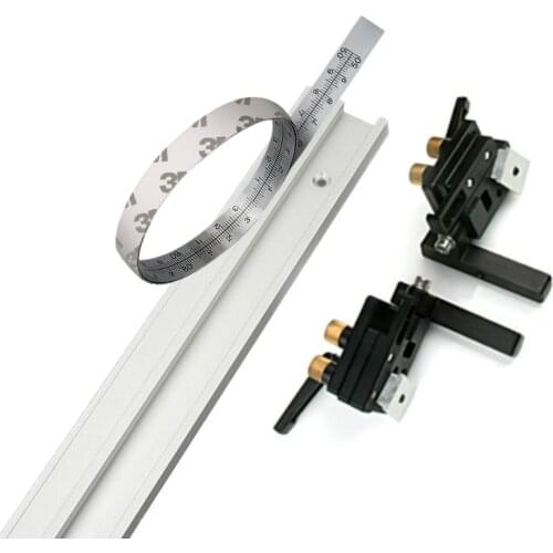 T-tracks Aluminum Slot Miter Track Jig Fixture T Slot miter Chute and Scale tape Track Stop Woodworking Tool for Saw Table DIY