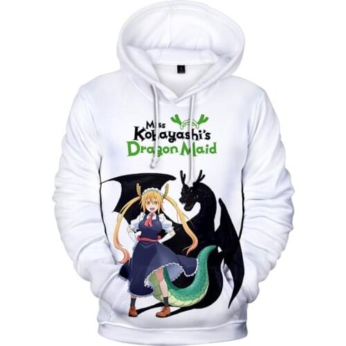Miss Kobayashis Dragon Maid Hoodies 3D Prints Unisex Fashion Long Sleeve Hooded Sweatshirt Hot Sale Casual Streetwear Clothes