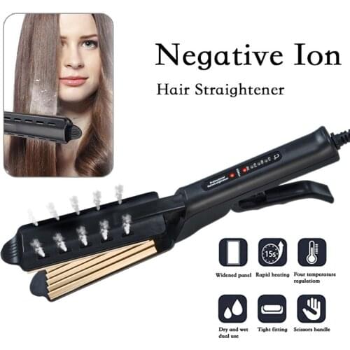 Flat Iron Hair Straightener Tourmaline Ceramic Plates Straightens Professional Thermostatic Curler Fast Heat for Hair Styling
