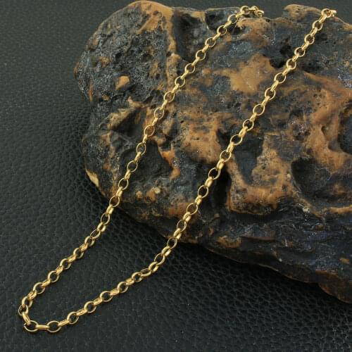 50cm Long Gold Color Stainless Steel Jewelry Small Chain Necklace For Fashion Gift NFHZANBA