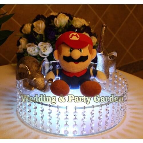 1 PCS Dimeter of 35cm wedding Cake Stand with bead strings wedding party Cake prop wedding centerpiece D35cm*H10cm