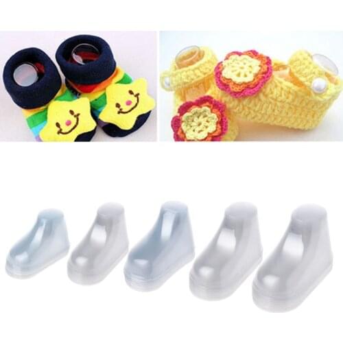10Pcs Clear Plastic Baby Feet Display Baby Booties Shoes Socks Showcase M2EA