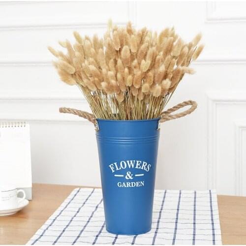 100 stems Denisfen Dried Flowers Bunny Tail Rabbit Tail Flower Decor Wedding Bouquet Retro Home Decoration Natural Floral Plants