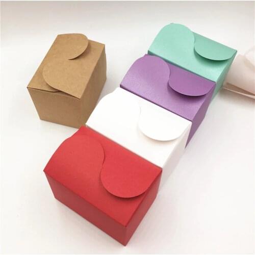 12pcs/lot lot 9*6*6cm colour Mini Kraft Paper Box, DIY Wedding Favor Gift Box, Small Single Packaging Cake Boxes