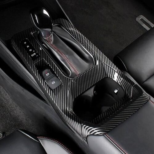 2pcs for MG5 2021 Water cup Gear panel Decorative frame Carbon fiber pattern