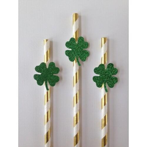 25pcs St. Patricks day paper straws Party Toppers // Holiday Straws // Christmas Decor // Decoration for childrens birthday