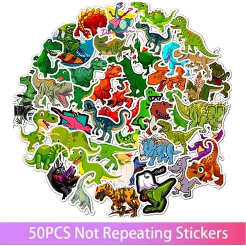 50pcs unique dinosaur Tyrannosaurus children cartoon stickers luggage trolley graffiti stickers