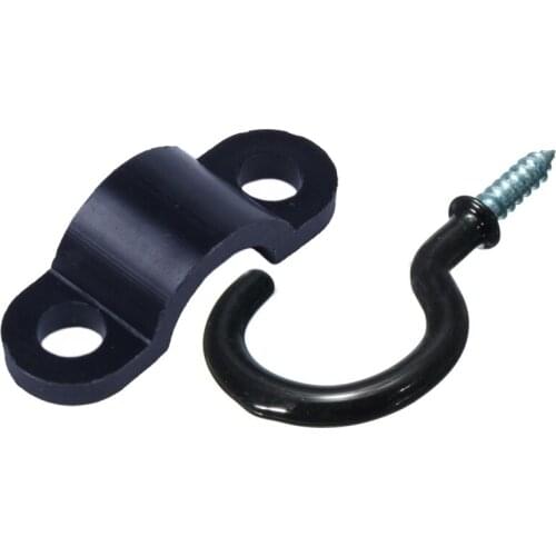 70Pcs Screws Mounted Arched Cable Clamp Clip Tie 21 x 7mm for 3mm Wire & 50 Pcs 1.1 Inch Cup Mug Hooks Shouldered Metal Screw-In