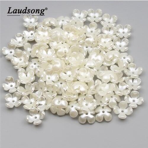100PCS 10X5MM FourPpetal Flower Shape Acrylic Beads For Necklace Bracelet Handmade Loose Spacer Beads Wholesale