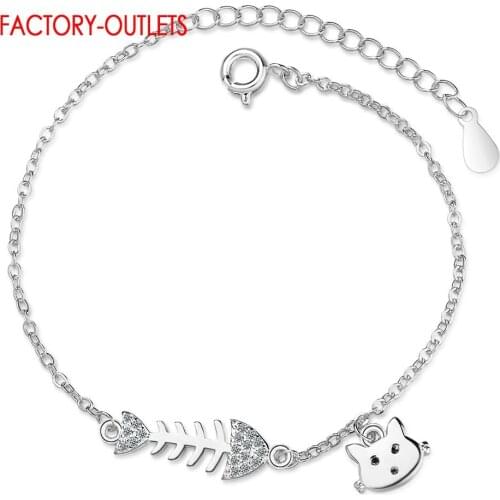 Factory Outlet Genuine 925 Sterling Silver Pendant Bracelet Women Girls Lovely Hand Chain For Wedding Engagement Birthday Party