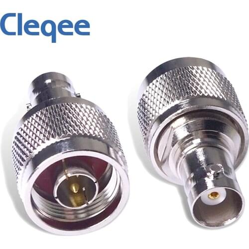 Cleqee 1PC BNC Female Jack to N Type Male Plug RF Coax Connector Straight Adapter C20071