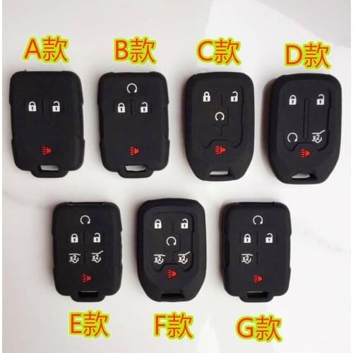 For Buick Cadillac Chevrolet SUBURBAN TAHOE GMC Yukon TERRAIN Silverado Silicone Remote Key Fob Keyless Case Cover