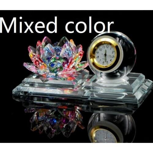Lotus clock car crystal perfume seat Feng Shui office home decoration business gifts