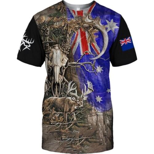 Deer Huning Tees Harajuku t shirt Fashion 3D Printed Shorts Sleeves T-shirts Men For Women t shirts Tops DropShipping 02