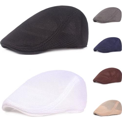 Newsboy Style Beret Hats Summer Mesh Beret Hat Fashion Breathable Flat Cap Men Women Casual Adjustable Caps 6 colors