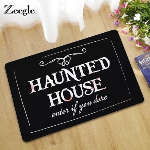 Zeegle Door Mat Flannel Waterproof Floor Mat Halloween Cartoon Carpet Bedroom Rug Decorative Stair Mats Home Decor Crafts