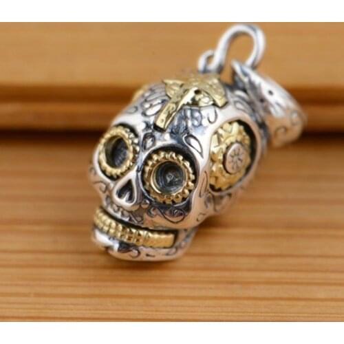 Gothic Hip Hop Rock Skull Metal Pendant Necklace for Men Jewelry Accessories