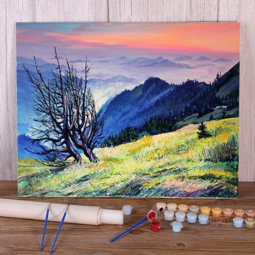 Landscape Quiet Evening DIY Painting By Numbers Package Acrylic Paints 50*70 Picture By Numbers Photo Home Decor Wholesale