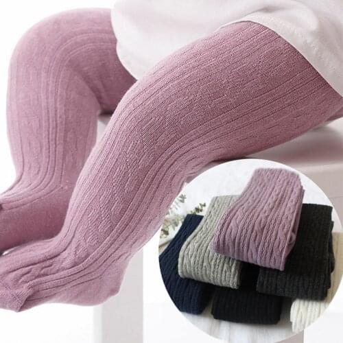 Tight For Girls Winter Basic Tights Kids Children Autumn Warm Cotton Knitted Pantyhose Stretch Stockings Elastic Collant Tights