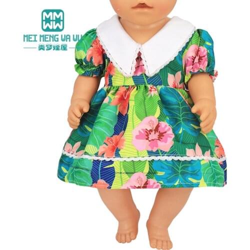 Clothes for dolls fits 43-45cm baby new born doll accessories Fashion printed skirt, casual suit