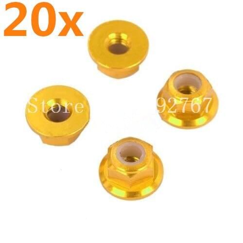 Wholesale 20Packs/Lot 4P/Pack HSP 102049 122049 (02190) Alum Nylon Nut M4 1/10 Upgrade Parts 4WD RC Car For HSP Himoto EP Cars
