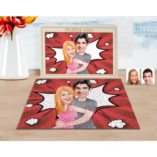 Personalized Valentine Caricature of 1000 Piece Professional Puzzle-86