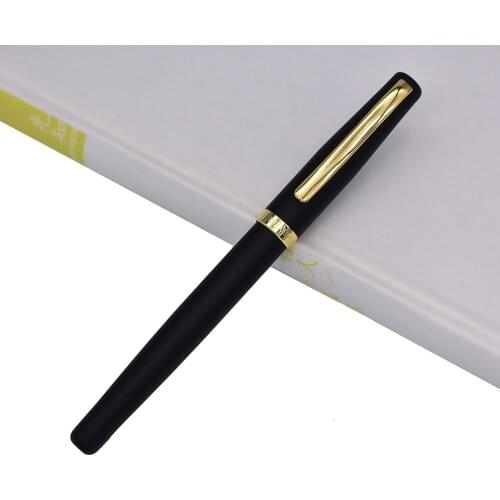 Duke Rollerball Pen Metal 209 Advanced Steel Writing Pen, Matte Black with Gold Clip for Office/Home/School