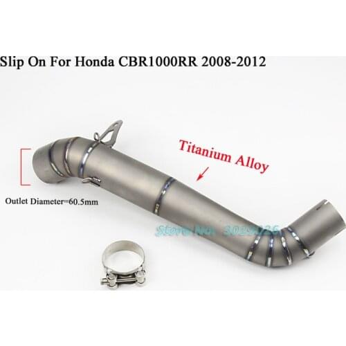 CBR1000RR Titanium Manifold Slip On For Honda CBR1000 RR 2008-2012 Motorcycle Modified Exhaust Muffler Middle Link Pipe Tube