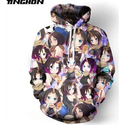 Kawaii Maid Anime Hoodie Cool Dragon Girl Hoodies Funny Cosplay Sweatshirt Summer Winter Harajuku Pullovers Streetwear 01