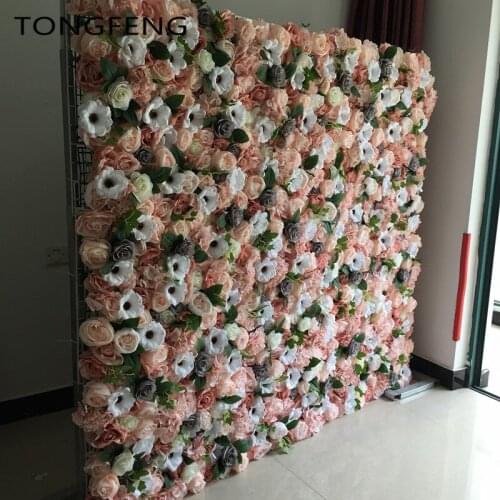 TONGFENG 10pcs/lot Artificial silk rose peony 3D flower wall wedding backdrop decoration Table centerpiece decoration MIXCOLOR