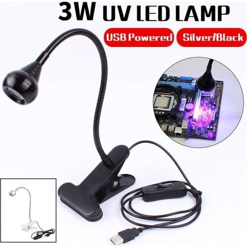 USB Led Desk Light Mini Clip-On Flexible Bright Led UV Lamp Adjustable Glue Nail Dryer Cash Medical Product Detector with Switch