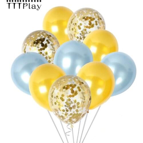 12 Inches Of Confetti Balloons 50pcs Gold Latex Balloons Holiday Parties Wedding Room Decorations Balloons Wedding & Engagement