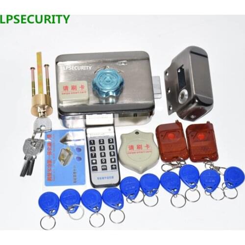 LPSECURITY RFID Gate Door lock Access Control System Kit + Electric Door Lock with 125khz 10 pcs tags+2 remote controller