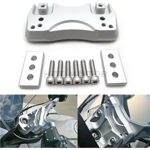 Aftermarket free shipping motorcycle pars Motorcycle Aluminum Handlebar Risers For BMW K1200GT 2005-2008 K1300GT 2009-2012 silve