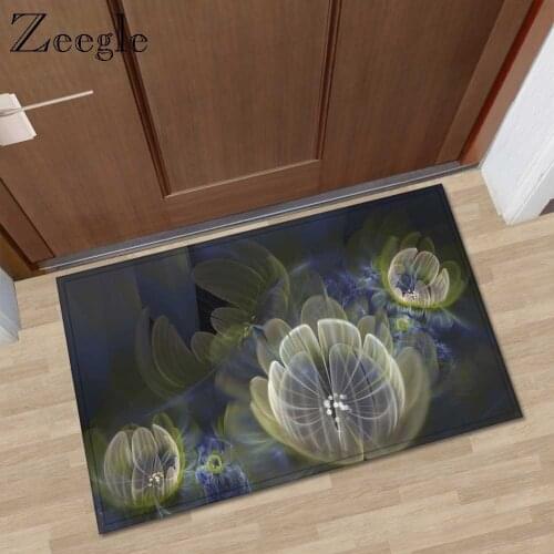 Zeegle Printed Microfiber Welcome Front Door Mat Entrance Doormat Anti-Slip Hallway Floor Mat Outdoor Door Carpet