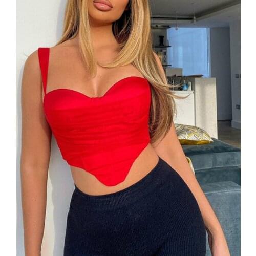 Ladies Summer Sexy Irregular Hem Mesh Shirt Women Solid Color Sling Strapless Backless Ruched Back Zipper Crop Tops Mesh Camis