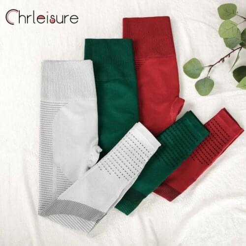 CHRLEISURE Women Yoga Leggings For Fitness Seamless Leggings High Waist Pants Fitness Workout Breathable Tights Training Pants