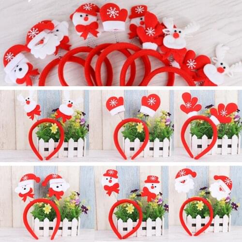 1pcs Christmas Headbands Santa Claus Snowman Antlers Head Buckles Adult Children Christmas Hair Accessories Home Party Supplies