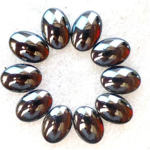 10 pieces/lot) Wholesale Natural Hematite Oval CAB CABOCHON 6x8mm