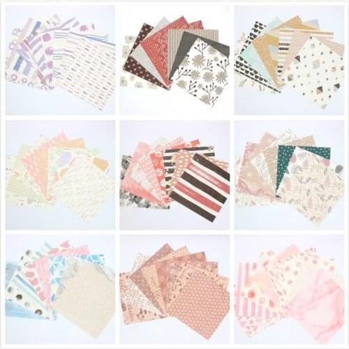 ZFPARTY 16pc Subtle Feeling Scrapbooking Pads Paper Origami Art Background Paper Card Making DIY Scrapbook Paper Craft