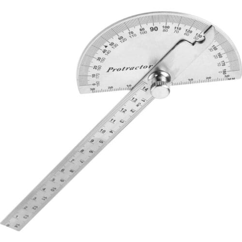180 Degree Adjustable Protractor Stainless Steel Angle Gauge Round Head Caliper Measuring Ruler