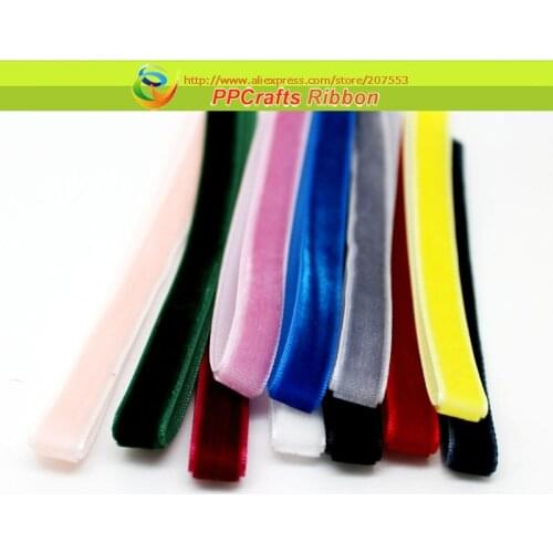 3/8 inch ,10mm width, 200yds/roll free shipping ,velvet ribbon, No elastic Single face nylon velour webbing, many color choices