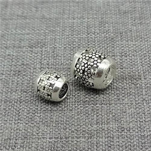 5 Pieces 925 Sterling Silver Hollow Flower Barrel Beads for Bracelet Necklace
