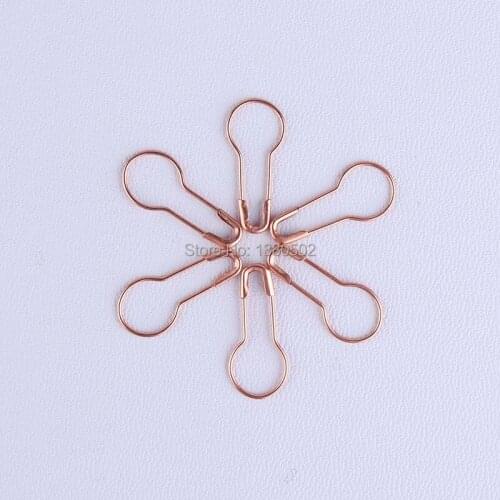 500pcs /lot Rose Gold Color Metal light bulb Safety Pins Brooch pins for label for garment accessories