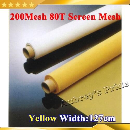 Free Shipping 200M(80T) 1x1.27Meter Width Yellow Count Silk Net Stencil Polyester Silk Screen Printing Mesh