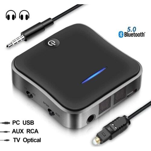 Bluetooth 5.0 Audio Transmitter Receiver CSR8675 Aptx HD Adapter Optical Toslink/3.5mm AUX/SPDIF for Car TV s