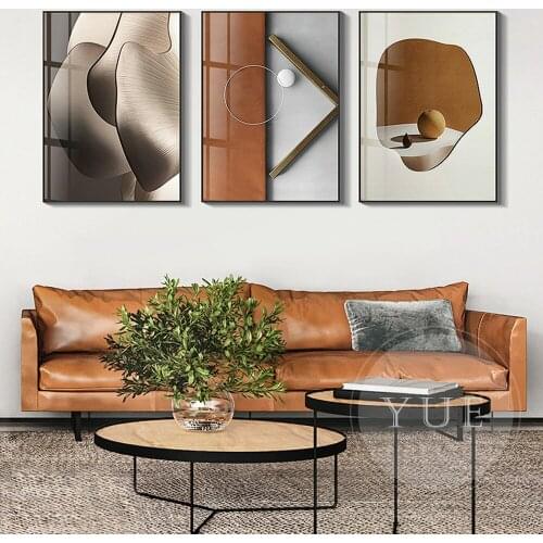 Nordic Style Decorative Canvas Painting Modern Living Room Poster Home Decor Wall Art Picture Golden Abstract Wall Painting