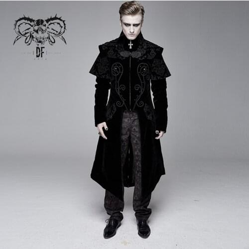 Devil Fashion Mens Goth Stand Neck Dress Jacket Victoria Renaissance Costume