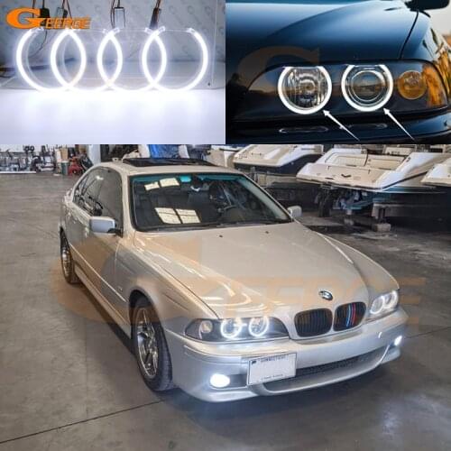 For BMW E39 540i 530i 528i 525i 523i M5 2000-2003 facelift headlight Ultra bright COB led angel eyes halo rings Day Light